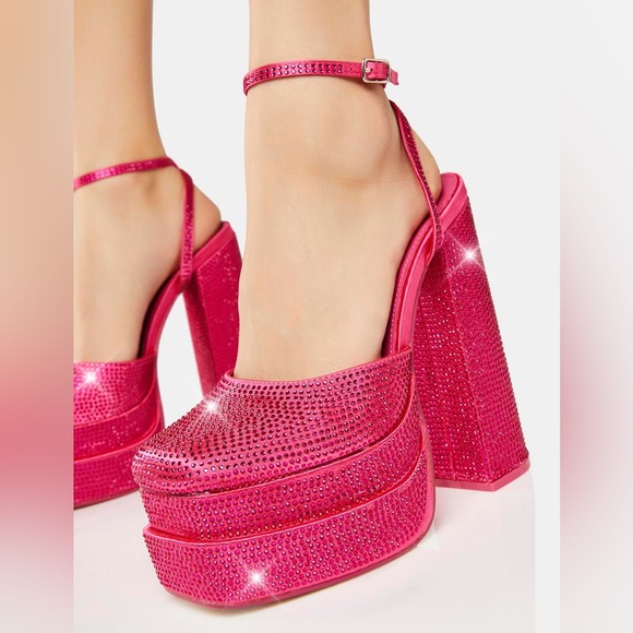 BRAND NEW Public Desire Fuchsia Platform Heels - Dolls Kill, NWT - Picture 2 of 5